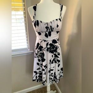 “Speechless” white w/ black floral dress